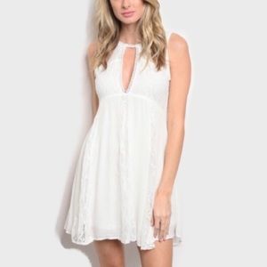 NWT Love Riche White Lace & Chiffon Babydoll Dress